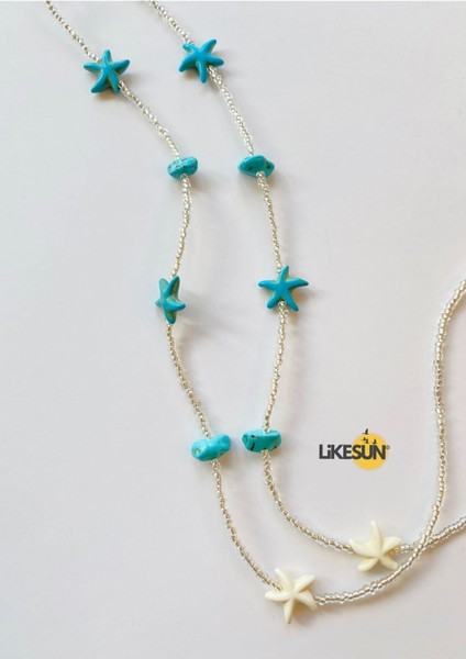 Firuze Turkuaz Doğaltaş Gözlük Askısı Gözlük Ipi Antikayıp Gözlük Zinciri (Çift Dolama Kolye) modelleri