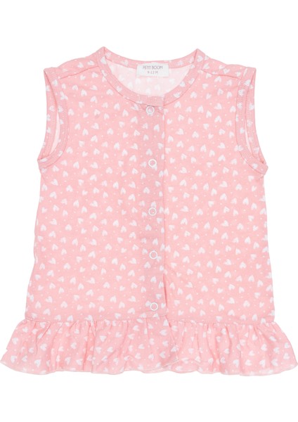 Kız Bebek / Çocuk, Pamuklu, Pembe, Kalp Desenli, Şortlu Takım fiyatları