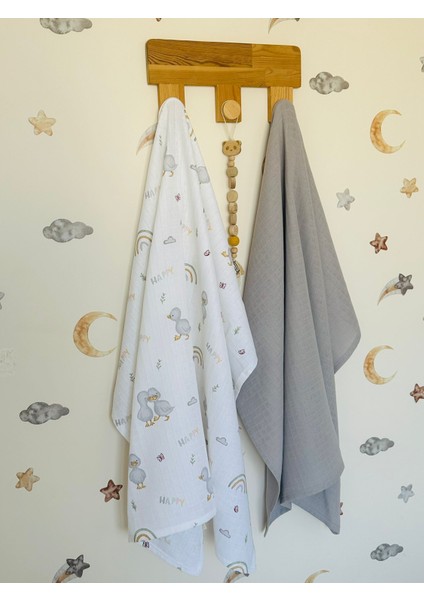 Fulya Tuhafiye %100 Pamuk 2'li Müslin Bebek Battaniye Seti OEKO-TEX Sertifikalı MÜSLIN ÖRTÜ 80X90 CM modelleri
