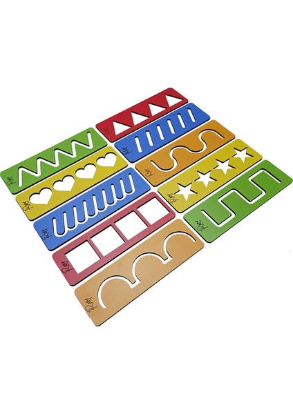 Montessori Ahşap Şekilli Çizim Şablonu fiyatları