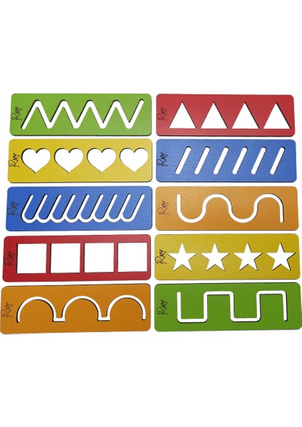 Montessori Ahşap Şekilli Çizim Şablonu fırsatları