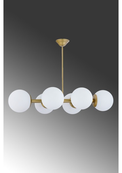 Luxury Modern Tasarım Eskitme 6'li Beyaz Glop Camlı Avize fiyatları