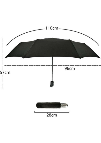 Unisex Siyah Tam Otomatik Rüzgarda Kırılmayan Şemsiye fırsatları