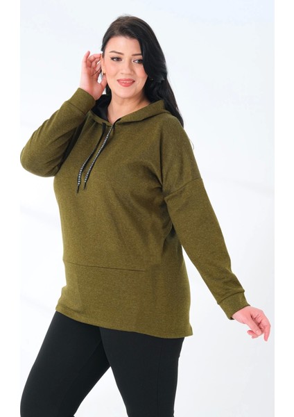 Büyük Beden Kapüşonlu Sweatshirt