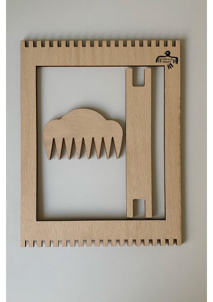 Ahşap Dokuma Tezgahı Seti 20X25 cm Mini Boy Halı Kilim Dokuma Seti
