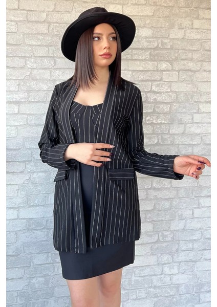 Çizgi Desenli Büstiyer Ceket İkili Takım P-00009821 fiyatları