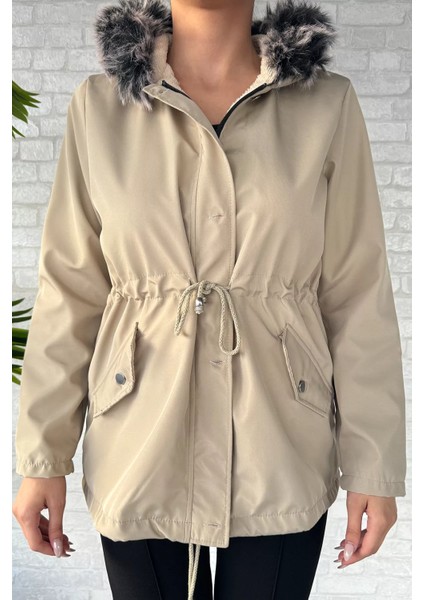Kadın Kapüşonlu İçi Peluş Mont P-00013573 modelleri