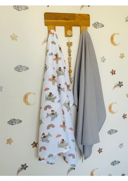 Fulya Tuhafiye %100 Pamuk 2'li Müslin Bebek Battaniye Seti OEKO-TEX Sertifikalı MÜSLIN ÖRTÜ 80X90 CM modelleri