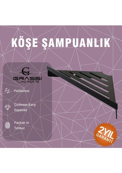 Köşe Banyo Rafı – Şık ve Dayanıklı Tasarım, Duvar Tipi Şampuan ve Duş Jeli Rafı