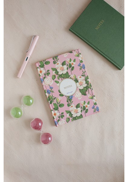 Orkide Desenli Bez Ciltli Defter - 9