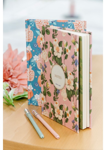 Orkide Desenli Bez Ciltli Defter - 9