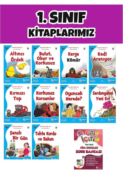 (Sınıf: 1) 2.Dönem Yeni Nesil Sorularla Çıtır Çıtır Soru Bankası / 10'lu Okuma Hikaye Seti