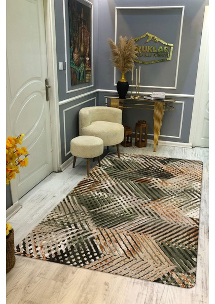 Kaymaz Taban Yıkanabilir Dijital Baskı Dekoratif Modern Desenli Dot Taban Halı Soft Serisi SFT34