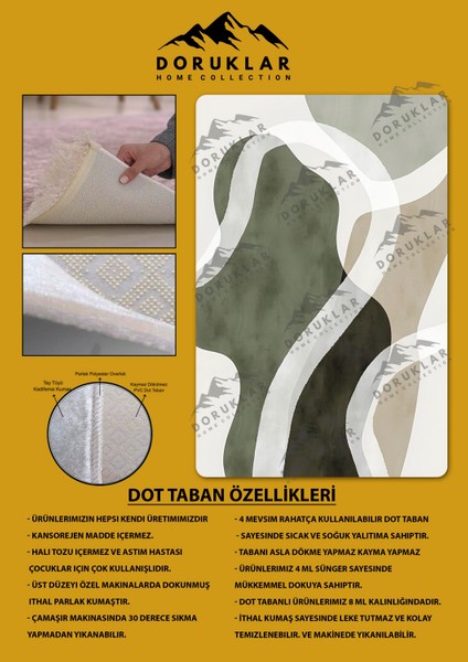 Kaymaz Taban Yıkanabilir Dijital Baskı Dekoratif Modern Desenli Dot Taban Halı Soft Serisi SFT32 fiyatları