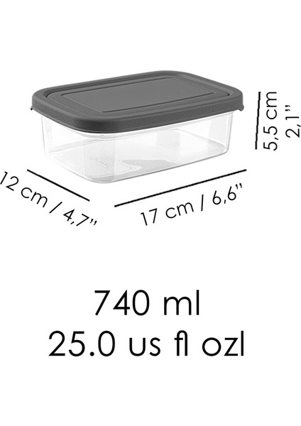 10 Adet Dikdörtgen Erzak Saklama Kabı - Mikrodalgaya Uygun Düzenleyici Organizer 740ML Gri indirimleri