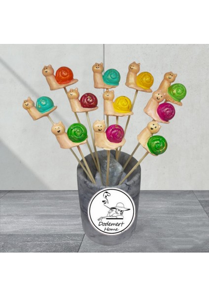 Renkli Salyangoz Saksı Dibi Süsleri & Teraryum Obje 6 Adet