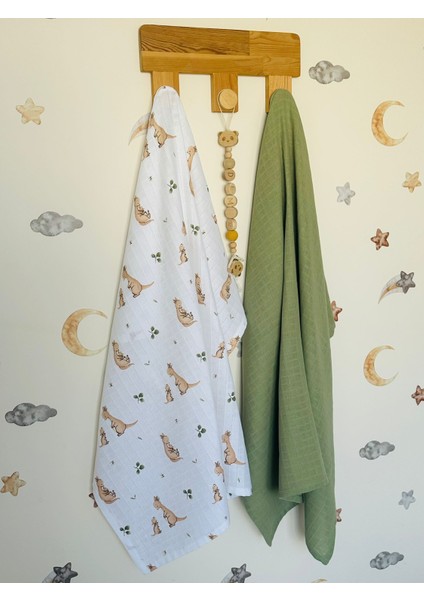 Fulya Tuhafiye %100 Pamuk 2'li Müslin Bebek Battaniye Seti OEKO-TEX Sertifikalı MÜSLIN ÖRTÜ 80X90 CM