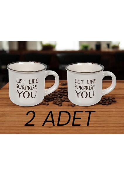 Espresso Seramik Kulplu 2 Adet Set 130ML Farkıl Renk Seçenekleri