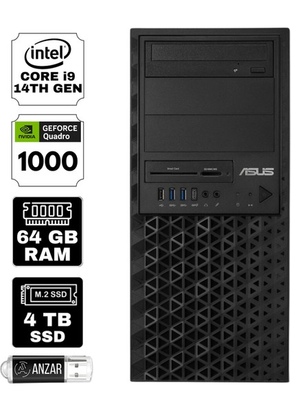 Expertcenter E500 G9 Intel Core I9-14900K 64GB 4tb M.2 SSD Nvidia T1000 /8gb W11P Iş Istasyonu 90SF03I1-M001T0-A54