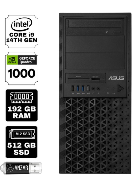 Expertcenter E500 G9 Intel Core I9-14900K 192GB 512GB M.2 SSD Nvidia T1000 /8gb W11P Iş Istasyonu 90SF03I1-M001T0-A66