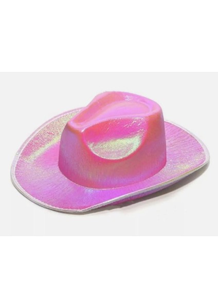 Holographic Hologram Baskılı Kovboy Şapkası Pembe Renk Retro fiyatları