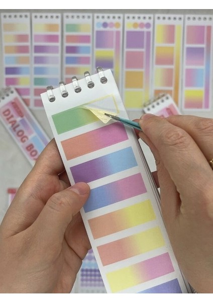 20 Yaprak Binderli Kırmızı Tonları Planlayıcı Indeks/index Sticker/postit/post-It