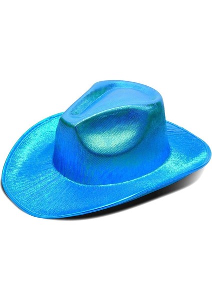 Holographic Hologram Baskılı Kovboy Şapkası Mavi Renk Retro fiyatları