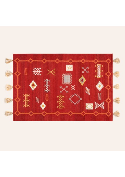 Jaıpur Yün Kilim 120X180 cm Kırmızı