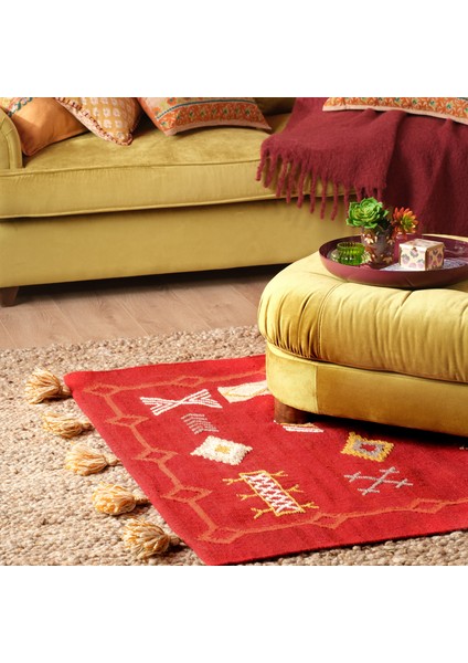 Jaıpur Yün Kilim 120X180 cm Kırmızı fiyatları