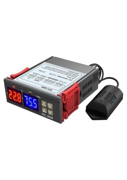 STC-3028 12V LCD Ekranlı Isı ve Nem Termostatı Kuluçka Makinalarına Uygun