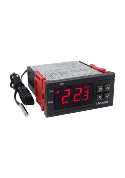STC-1000 Ac 110-220V 10A LCD Ekranlı Ntc Sensörlü Sıcaklık Kontrol Modülü