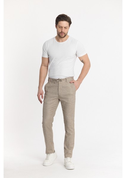 Erkek Jogger Keten Pantolon