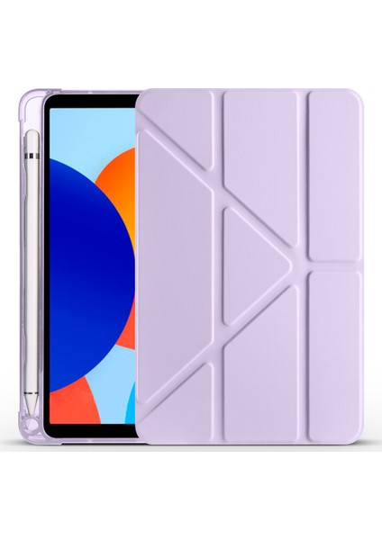 Xiaomi Redmi Pad Se 8.7 Inç Kılıf Yatay ve Dikey Standlı Uyku Modlu Kalemlikli Trifold Arkası Soft Silikon Smart Kılıf fiyatları