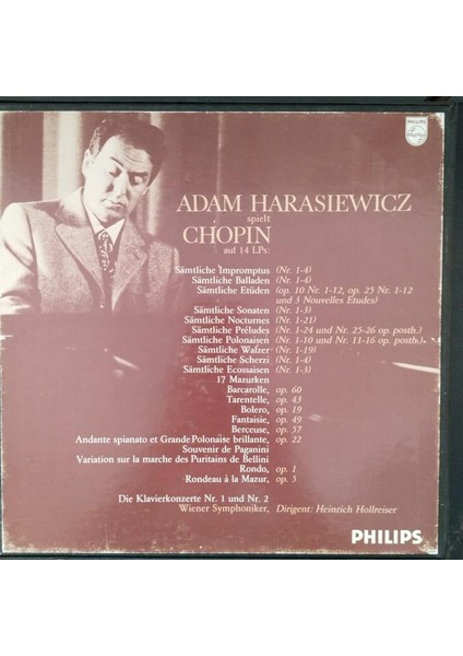 Adam Harasiewicz Spielt Chopin - 1972 Hollanda Basım 33 Lük 14XLP Box Set 2. El