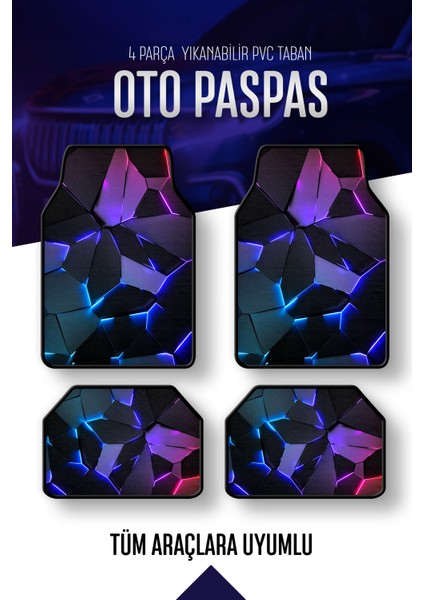 Universal Her Araca Uyumlu Makinede Yıkanabilir Dijital Baskılı 4 Mevsim Halı Oto Paspas