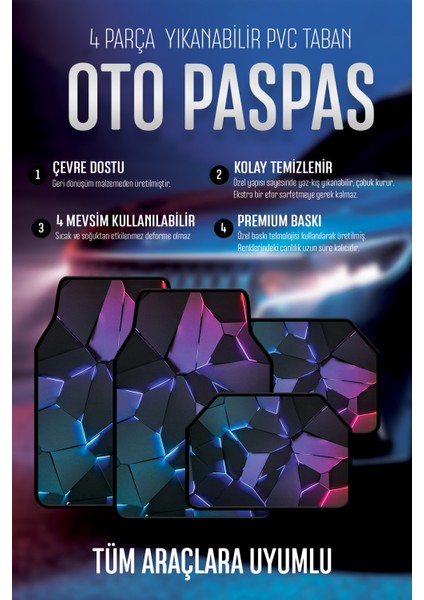 Universal Her Araca Uyumlu Makinede Yıkanabilir Dijital Baskılı 4 Mevsim Halı Oto Paspas fiyatları