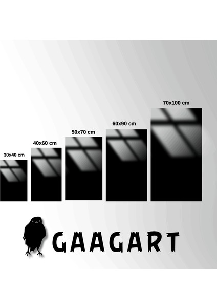 Metal Çerçeveli Temperli Cam Tablo Karşıdan Kartal Portesi