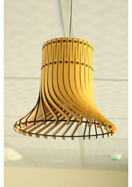 Dekoratif Avize Çocuk Odası Için Ahşap Avize 20 cm Çapında Doğal Avize
