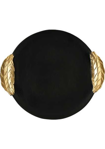 Siyah Gold Dekoratif Tepsi 42*48*3 cm