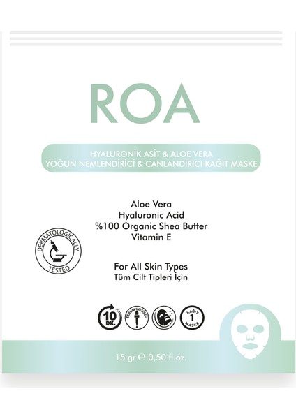 Hyaluronik & Asit Aloe Veralı Yüz Maskesi
