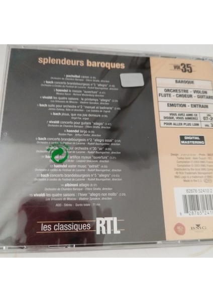 Splendeurs Baroques - Les Classiques Rtl - 2003 Avrupa Basım CD