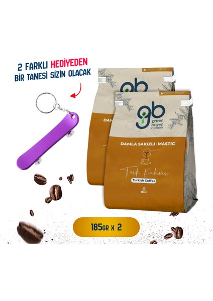 Damla Sakızlı Türk Kahvesi 2x185 gr + Hediye