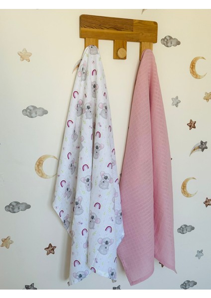 Fulya Tuhafiye %100 Pamuk 2'li Müslin Bebek Battaniye Seti OEKO-TEX Sertifikalı MÜSLIN ÖRTÜ 80X90 CM modelleri