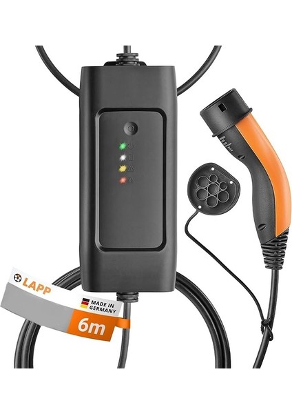 Mobilcar Elektrikli Araç Taşınabilir Şarj Cihazı 22KW 32A 6mt IP67 Tip-2 fiyatları