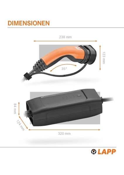 Mobilcar Elektrikli Araç Taşınabilir Şarj Cihazı 22KW 32A 6mt IP67 Tip-2 fırsatları