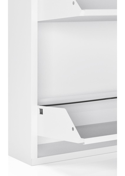 2'li Metal Ayakkabılık - Kar Beyaz