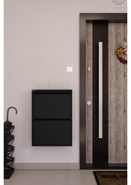 2'li Metal Ayakkabılık - Siyah