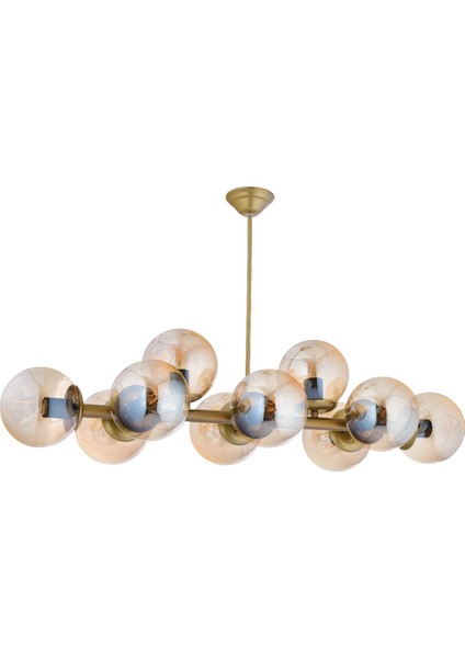 Luxury Modern Tasarım Eskitme 10'lü Bal Glop Camlı Avize