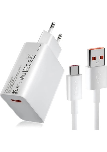 Poco F4 Uyumlu Şarj Aleti Type-C 67W Turbo Hızlı Şarj Cihazı + Kablo