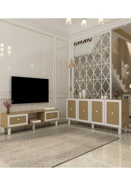 ROSALİNDACT(KB150) Bohem Konsol ve Bohem Tv Sehpası 2'li Salon Takımı